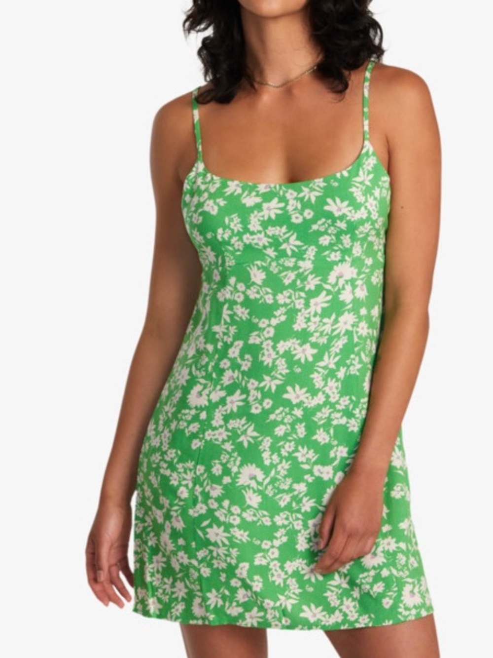 RVCA Green Floral Slip Dress
